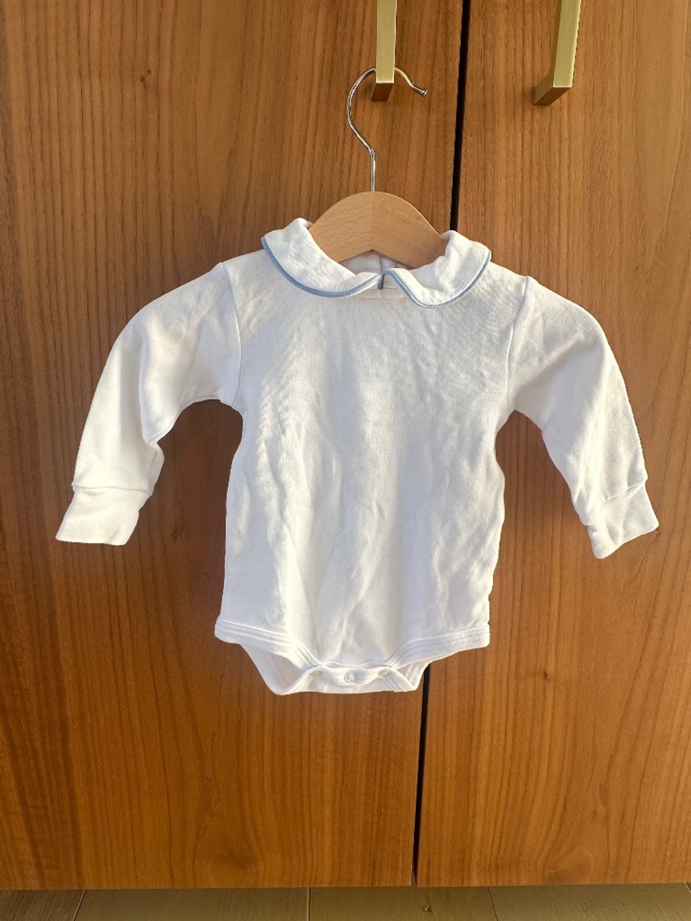 Little English Blue and White Collar Bodysuit 3M